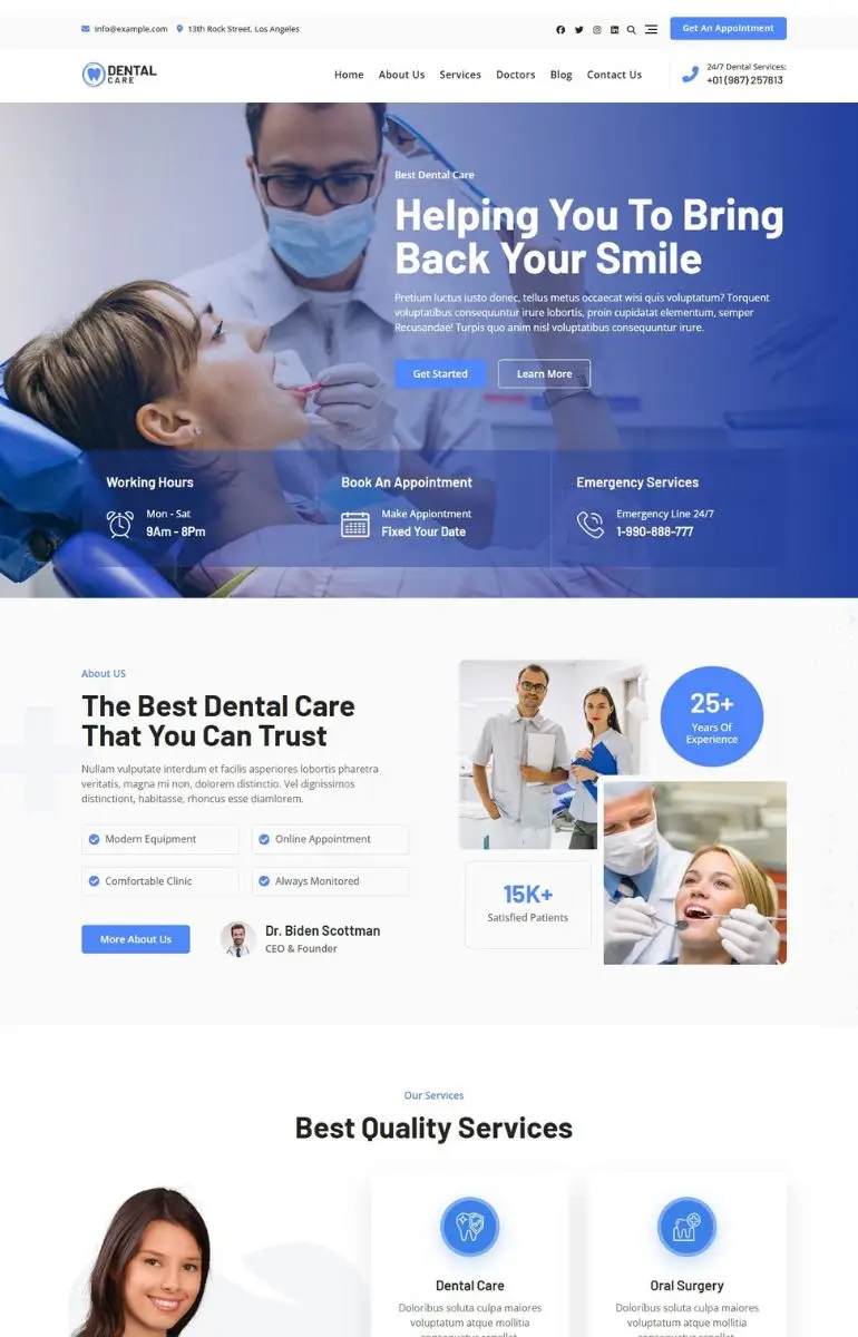 Modern Dental Website Design